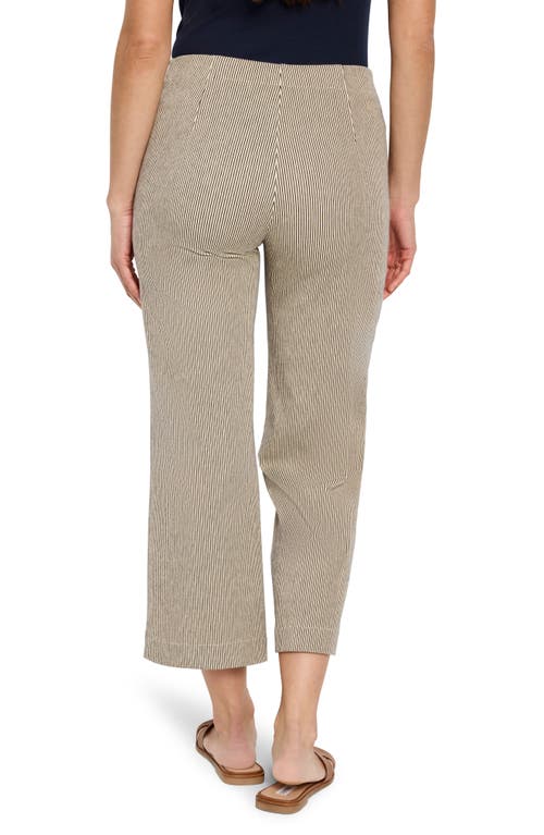 Nic + Zoe Nic+zoe All Day Stripe Crop Wide Leg Pull-on Jeans In Neutral Multi