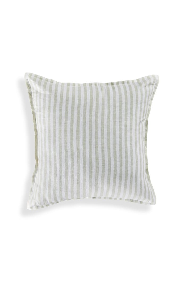 Solino Home Linen Pillow Cover - Santa Barbara, Main, color, Sage And White