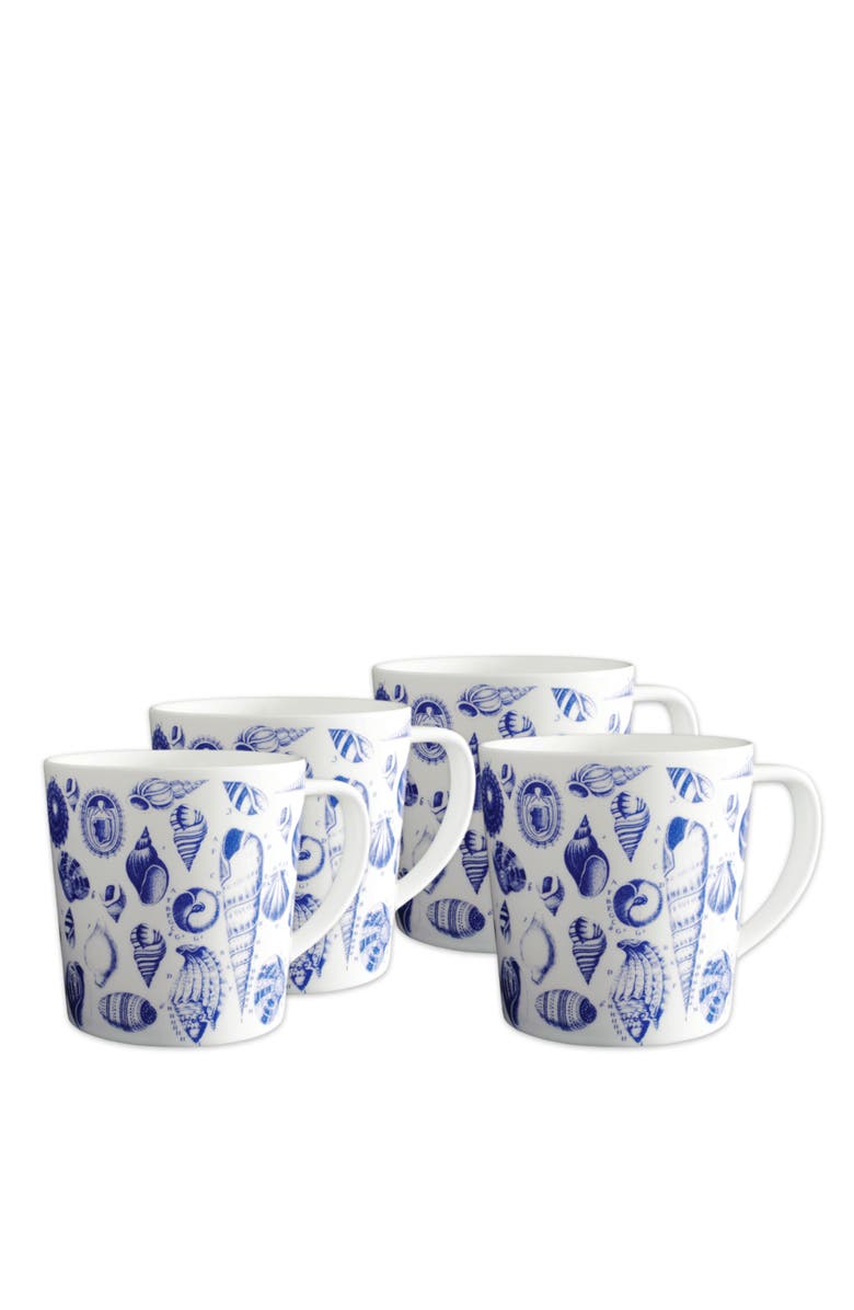 Caskata Shells Mug - Porcelain - Set 4, Alternate, color, Blue