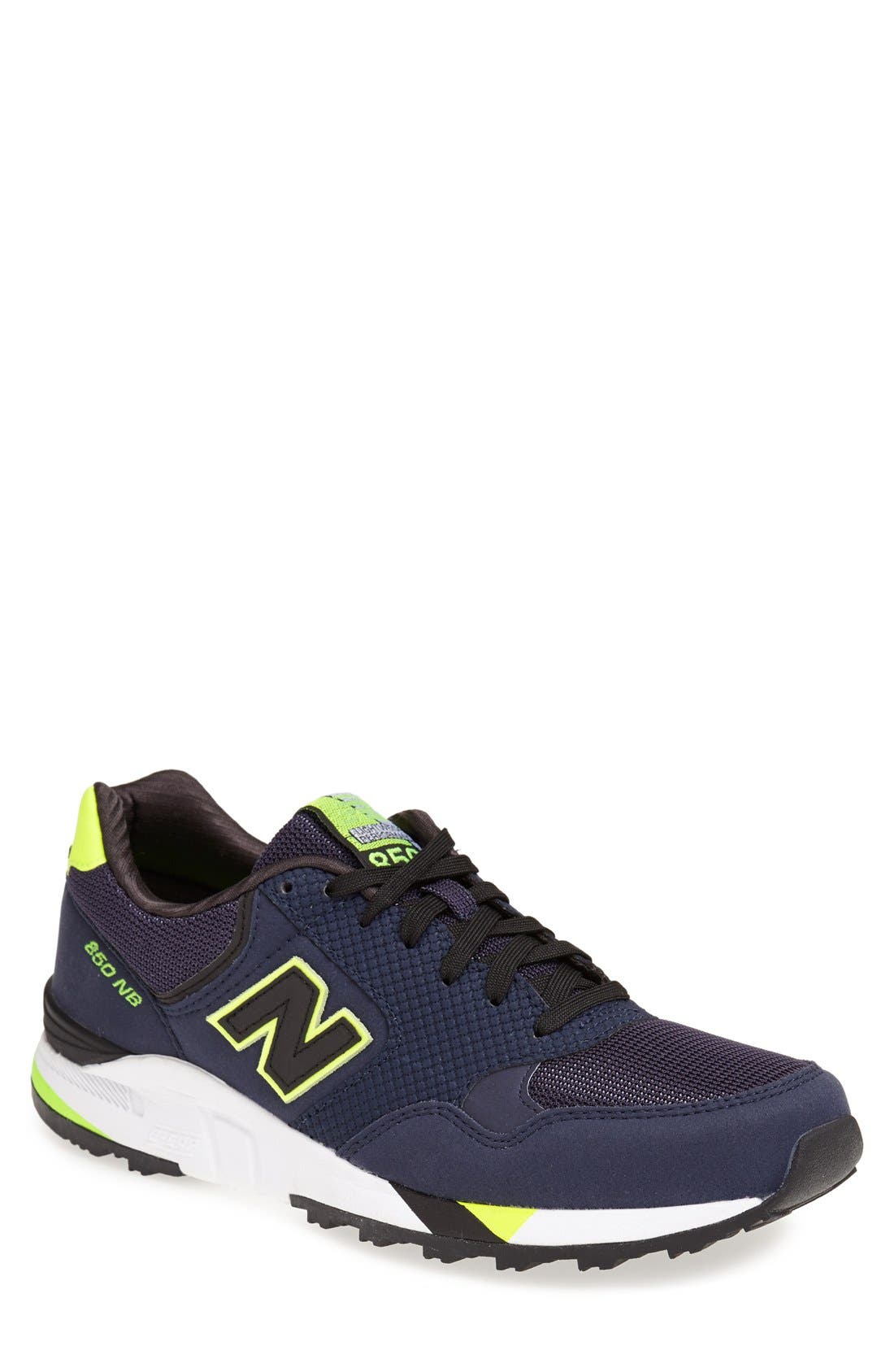 '850' Sneaker, Main, color, NAVY/ YELLOW