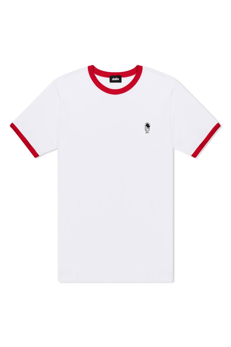 Mens Astronaut Jersey Ringer Tee, Alternate, color, White Red
