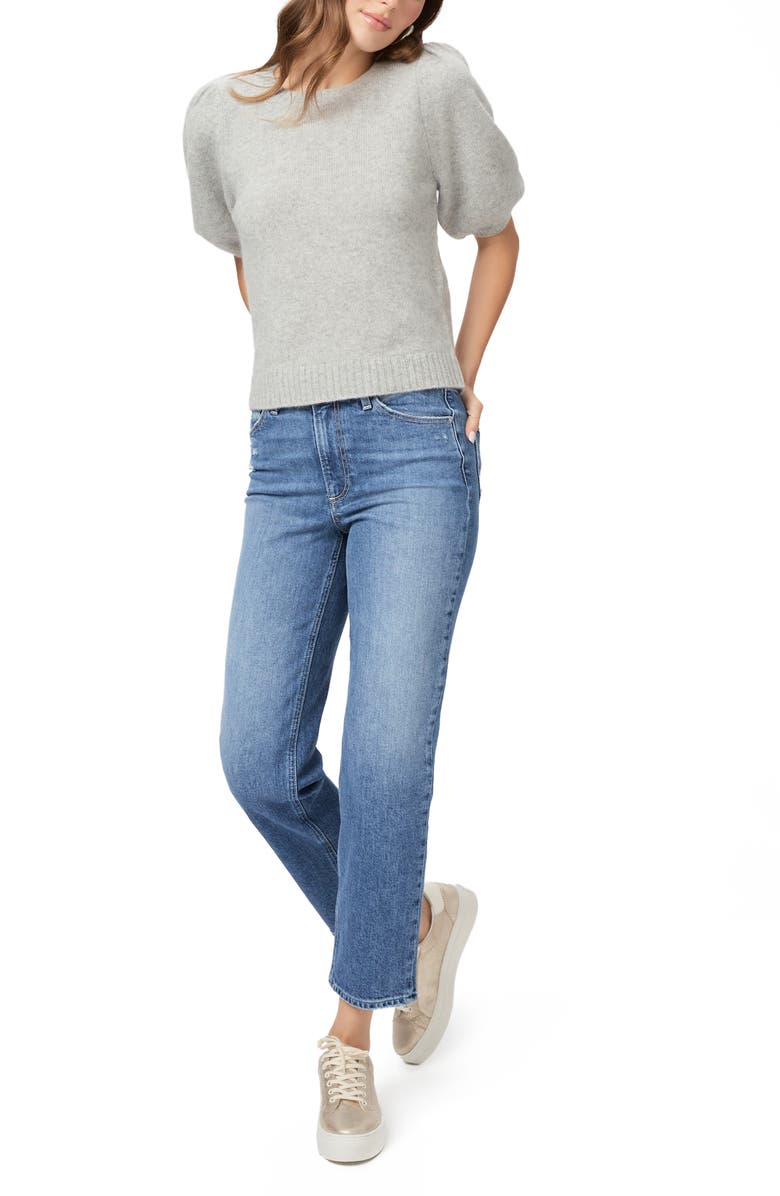 PAIGE Lucerne Elbow Sleeve Sweater, Alternate, color, Heathered Grey
