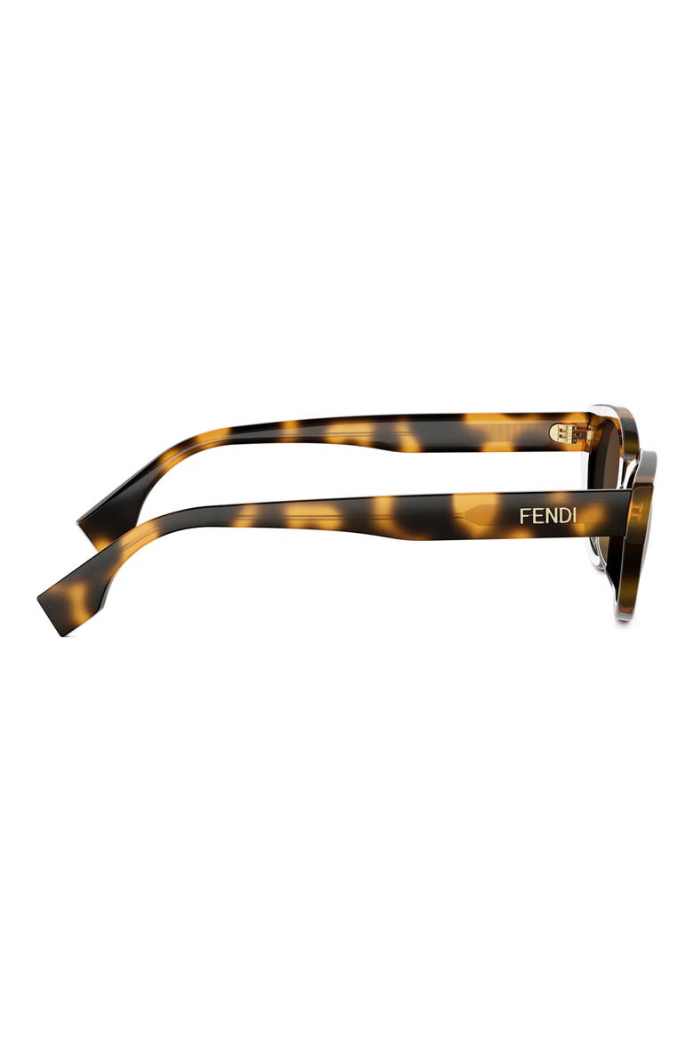 Lettering 51mm Oval Sunglasses, Alternate, color, DARK HAVANA / BROWN
