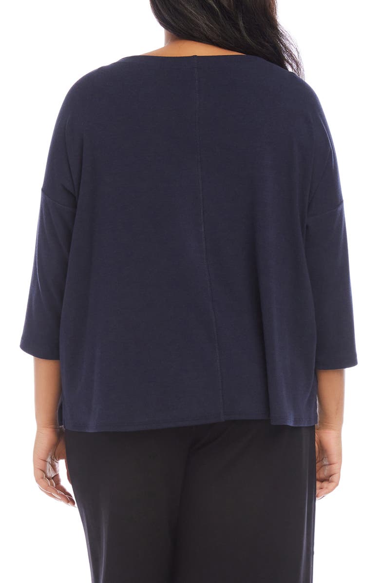 Karen Kane Hemp & Organic Cotton Blend Top, Alternate, color, Navy
