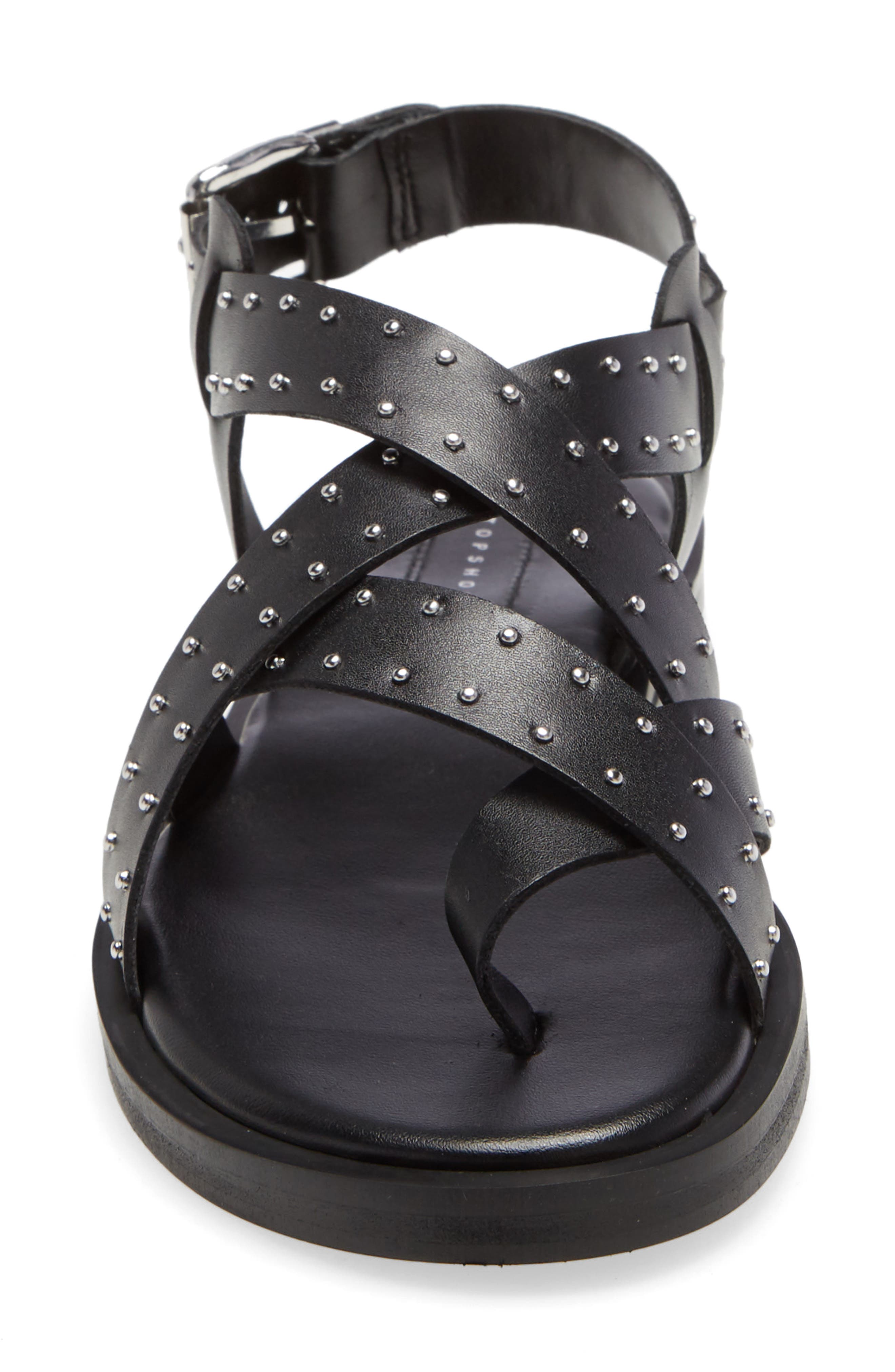 Topshop Paige Studded Sandal, Alternate, color, 