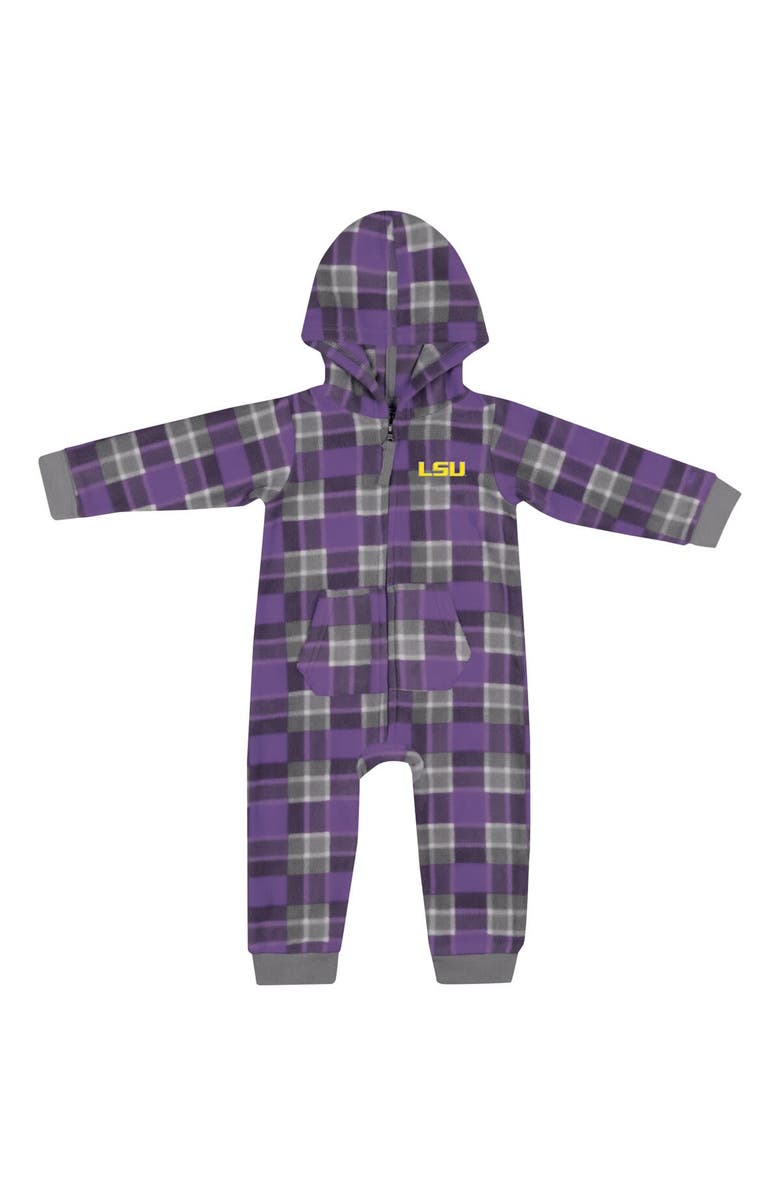 COLOSSEUM Infant Colosseum Purple LSU Tigers Full-Zip Plaid Hoodie Long Sleeve Jumper, Alternate, color, Purple