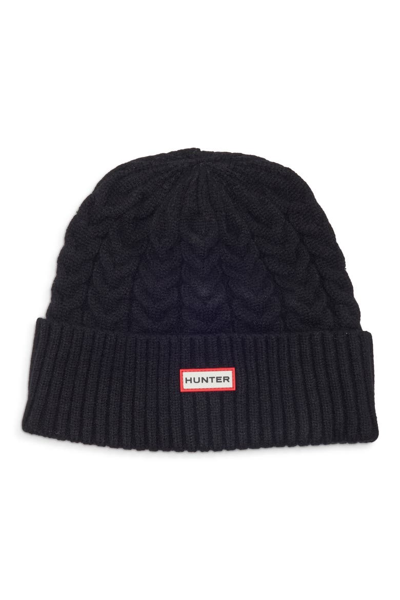 Cable Cuff Beanie, Main, color, BLACK