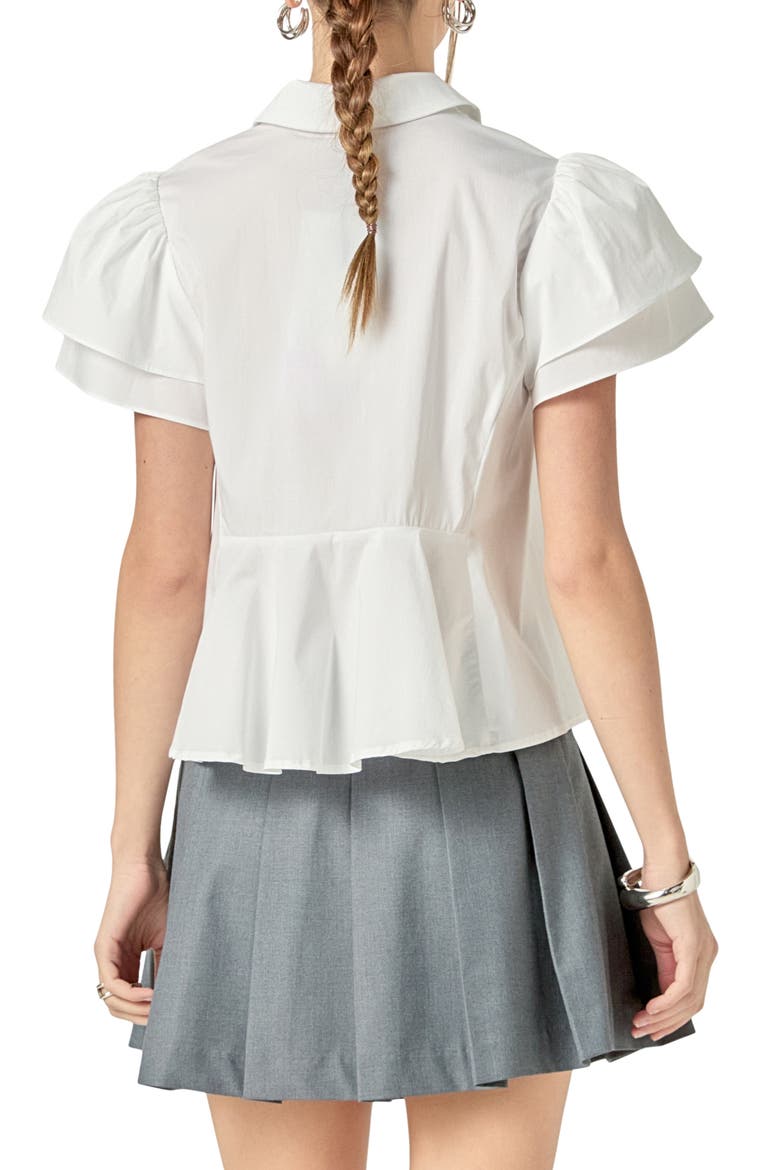 Woven Peplum Shirt, Alternate, color, WHITE