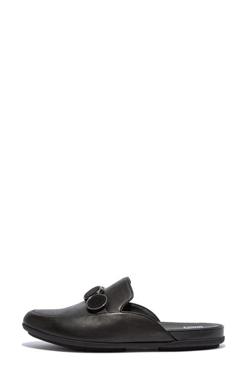 Fitflop Gracie Bead Link Leather Mule Loafer In Black