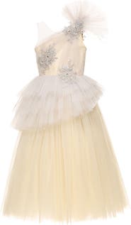 Tulleen Mirabelle One-Shoulder Embellished Gown