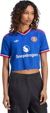 adidas Women's adidas Royal Manchester United 2026/27 Away Cropped Replica Jersey