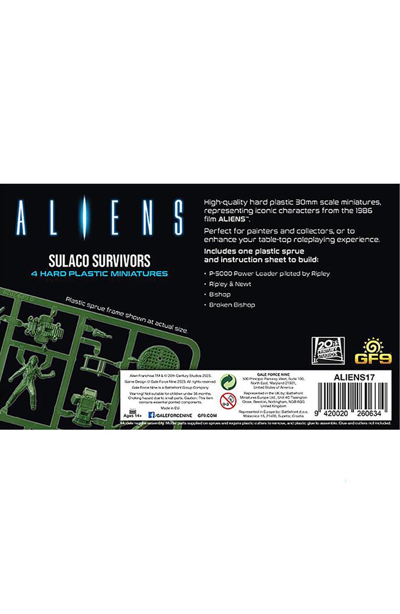 GF9 Aliens Sulaco Survivors RPG Unpainted Miniatures, 4 Pieces, Alternate, color,