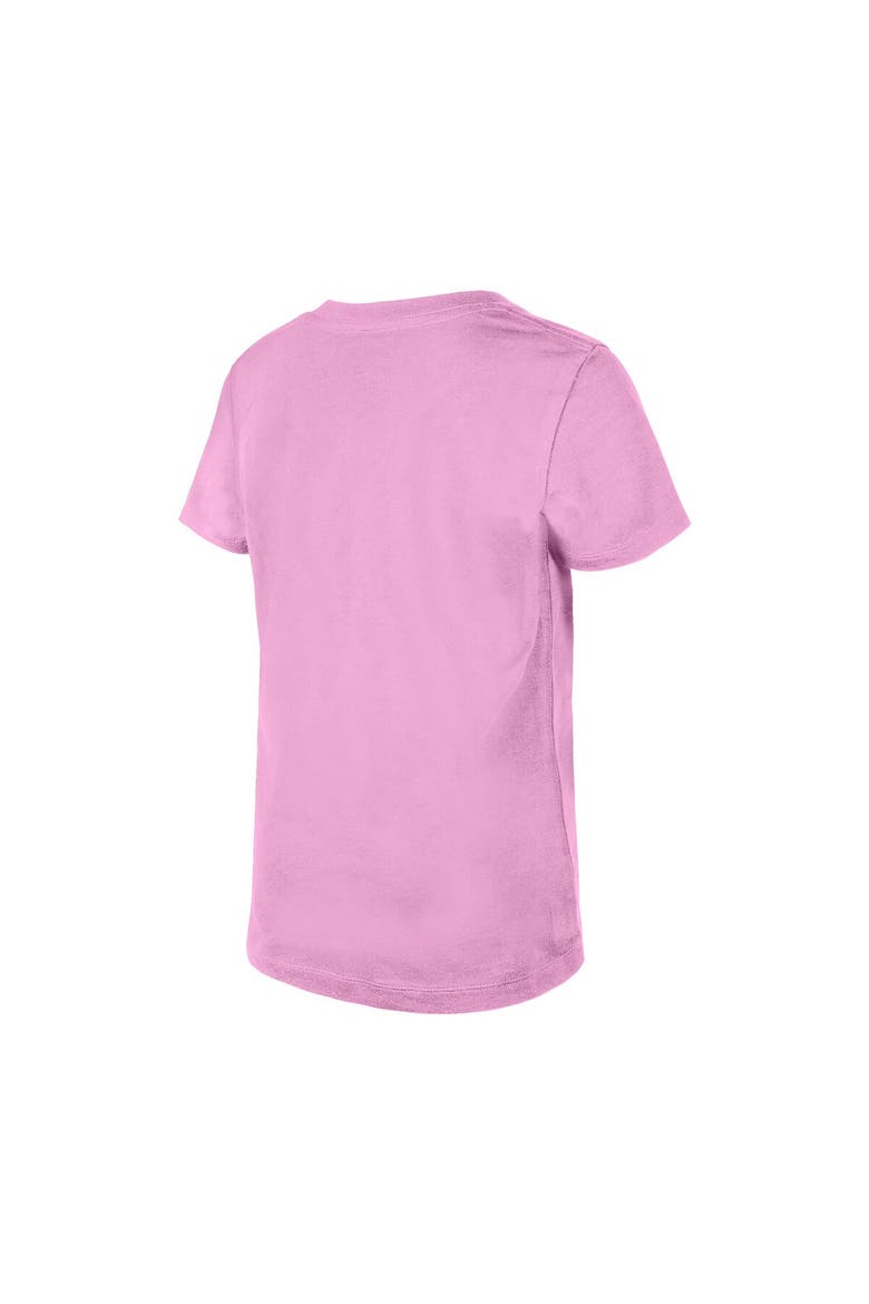 Girl's Youth New Era  Pink Carolina Hurricanes Flip Sequin V-Neck T-Shirt, Alternate, color, Pink