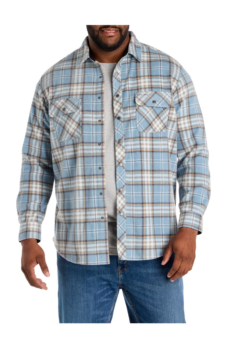O'Neill Big & Tall Glacier Plaid Superfleece Flannel Shirt Jacket, Main, color, Citadel