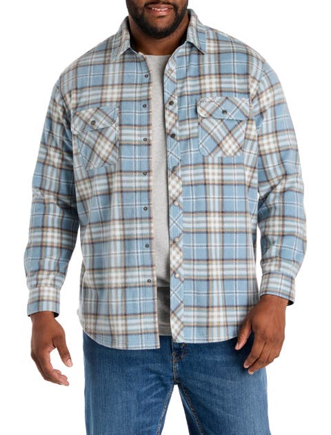 Big & Tall Glacier Plaid Superfleece Flannel Shirt Jacket