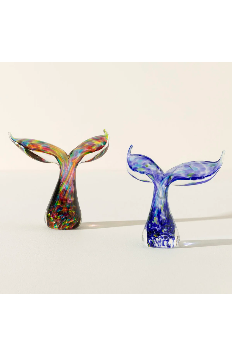 Uncommon Goods Whale Tail Glass Sculpture by GlassRoots, Alternate, color,