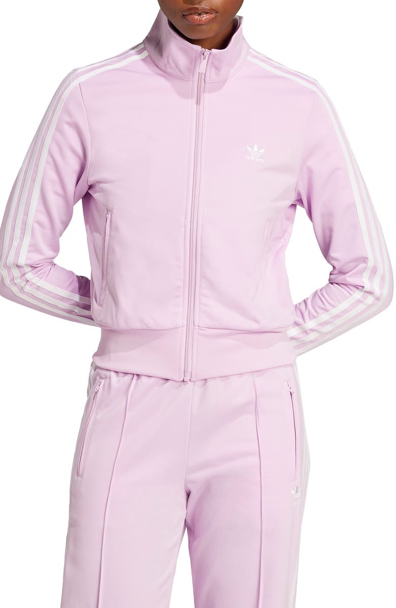 adidas Firebird Recycled Polyester Track Jacket, Main, color, Light Orchid