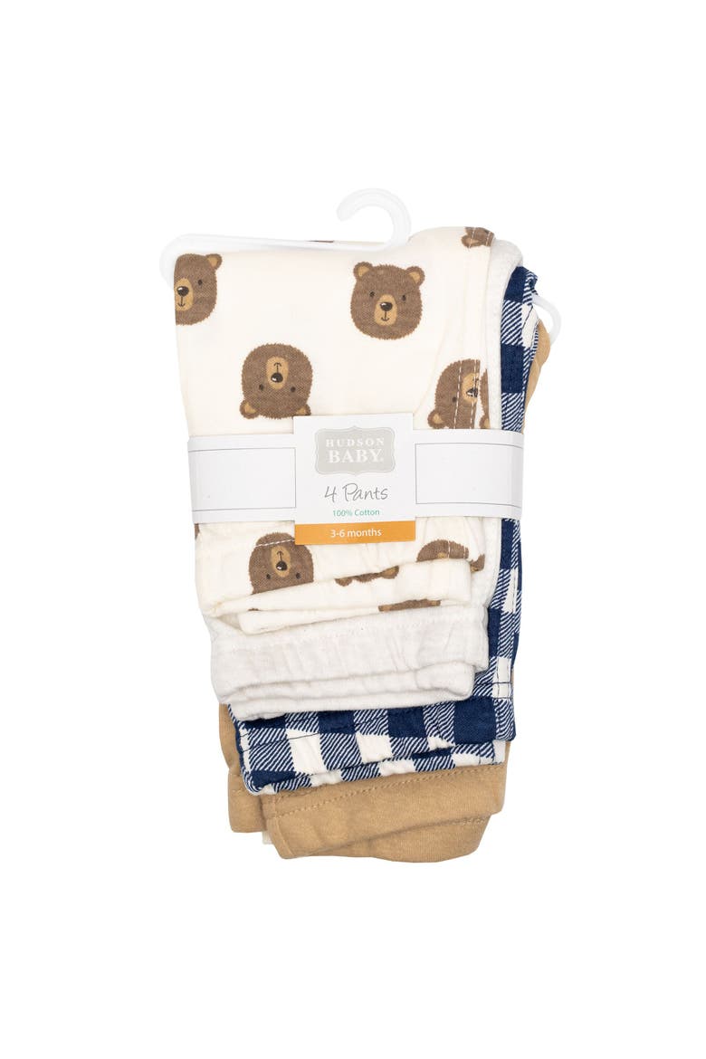 Pack Of 4 Pants Bottoms Set, Alternate, color, Happy Camper Bear