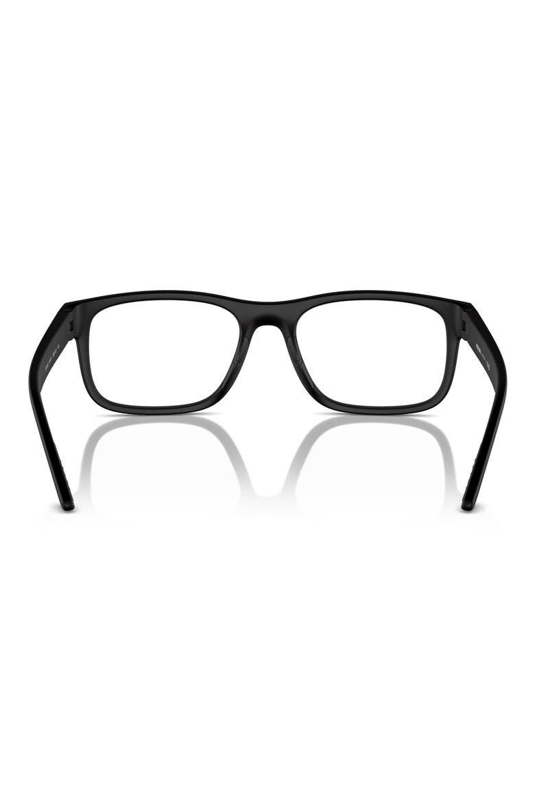 54mm Rectangular Optical Glasses, Alternate, color, BLACK RUBBER