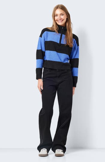 Noisy may Kate Stripe Half Zip Sweater | Nordstrom