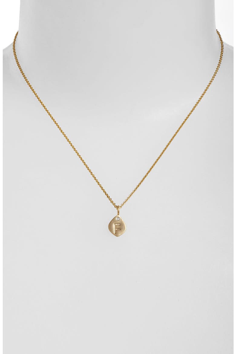 Small Initial Pendant Necklace, Main, color, F - GOLD