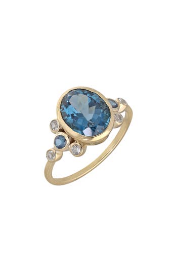 Ys Gems London Blue Topaz Ring In Blue