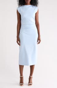NORDSTROM RACK Ruched High Neck Ponte Dress