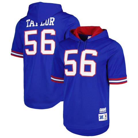 Men's Mitchell & Ness Lawrence Taylor Royal New York Giants Retired Player Name & Number Mesh Hoodie T-Shirt