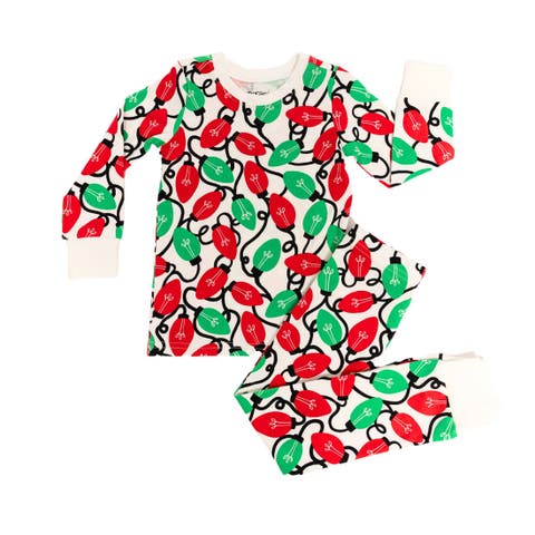 Kids Organic Two-Piece Pajama Set - Holiday Lights