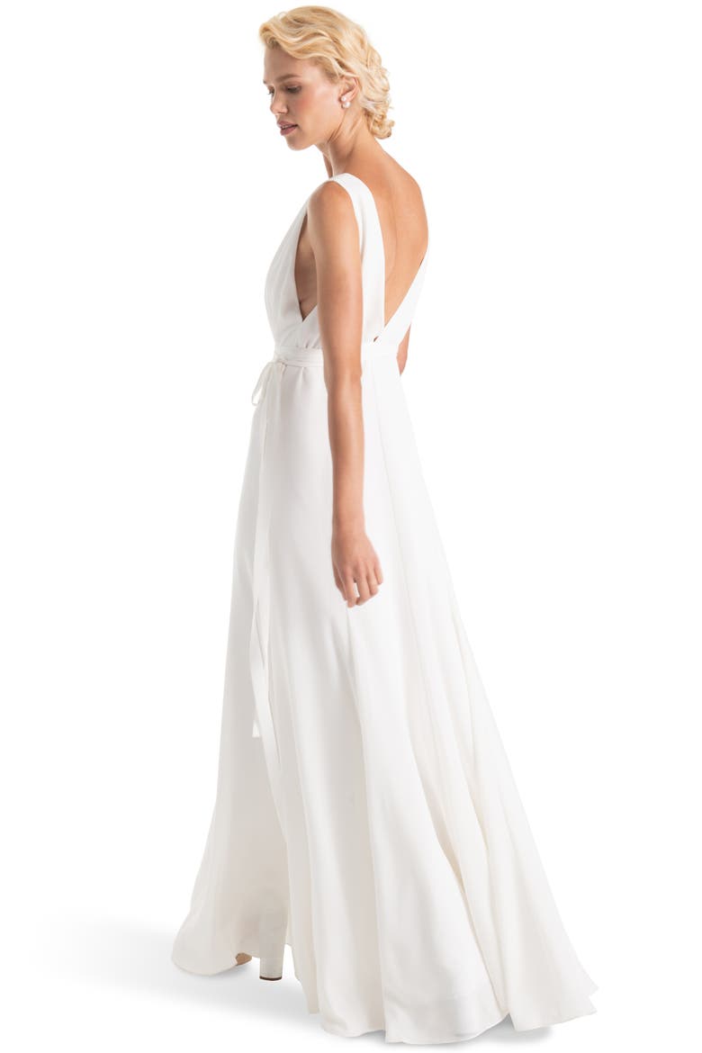 Jagger Plunging Wrap Dress (Nordstrom Exclusive), Alternate, color, WHITE