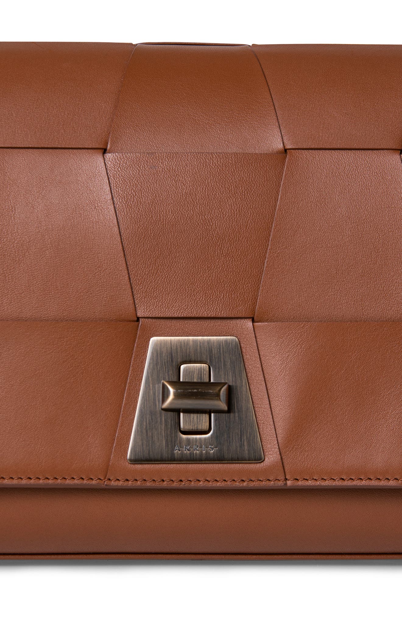 Akris Anouk Braided Trapezoid Leather Shoulder Bag, Alternate, color, 