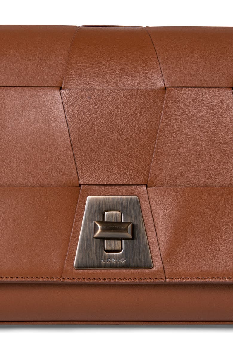 Akris Anouk Braided Trapezoid Leather Shoulder Bag, Alternate, color,