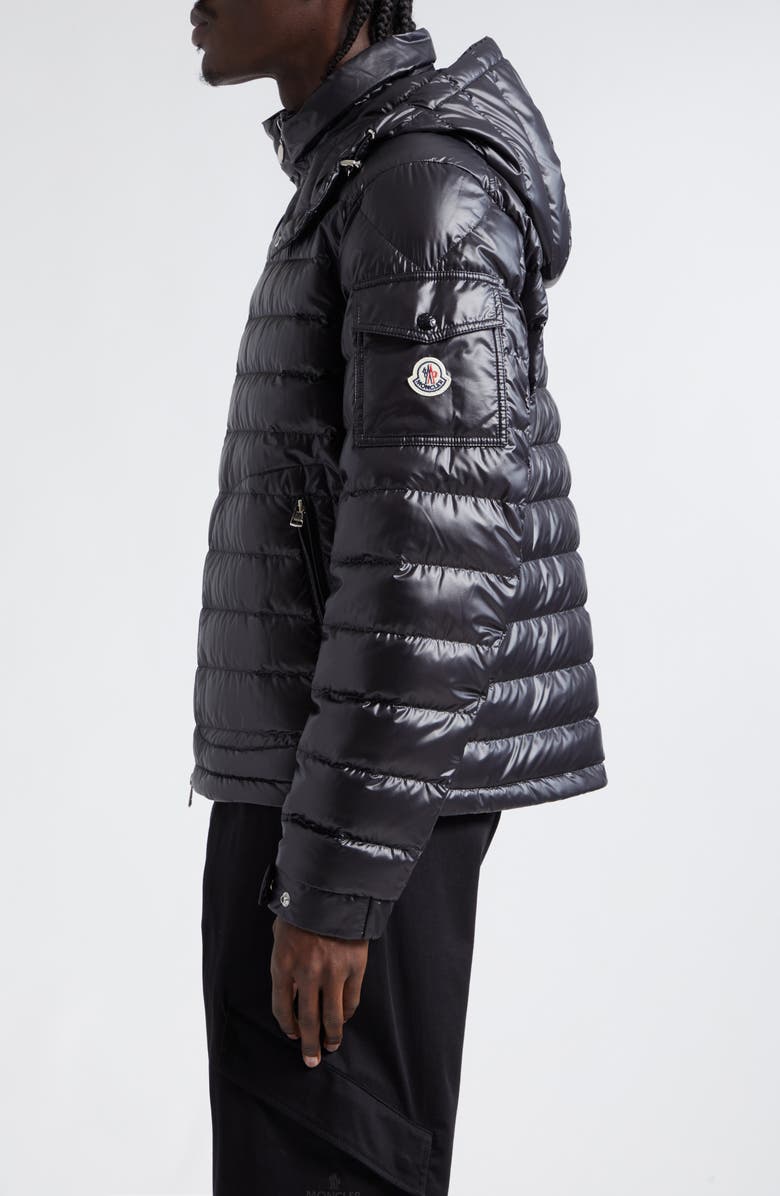 Moncler Lauros Recycled Polyester Down Jacket, Alternate, color, Black