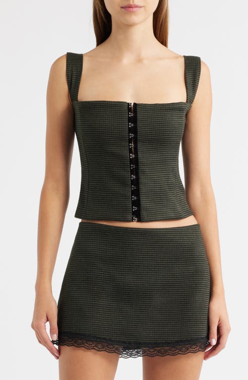 Bella Venice Ambrose Houndstooth Corset In Black
