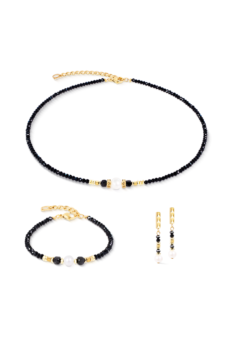Necklace Astoria Noir Pearl Gold, Alternate, color, Black