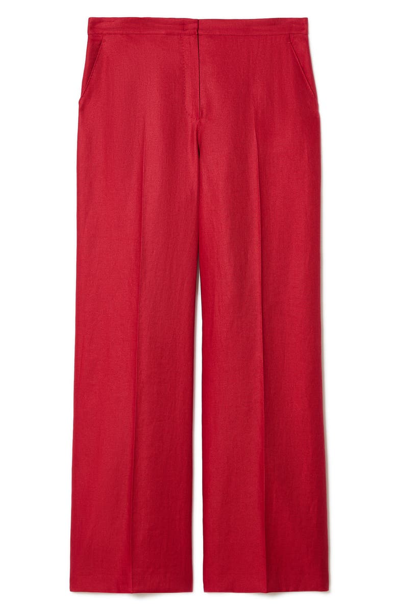 Marina Rinaldi Canapa Linen Wide Leg Pants, Alternate, color, Cherry
