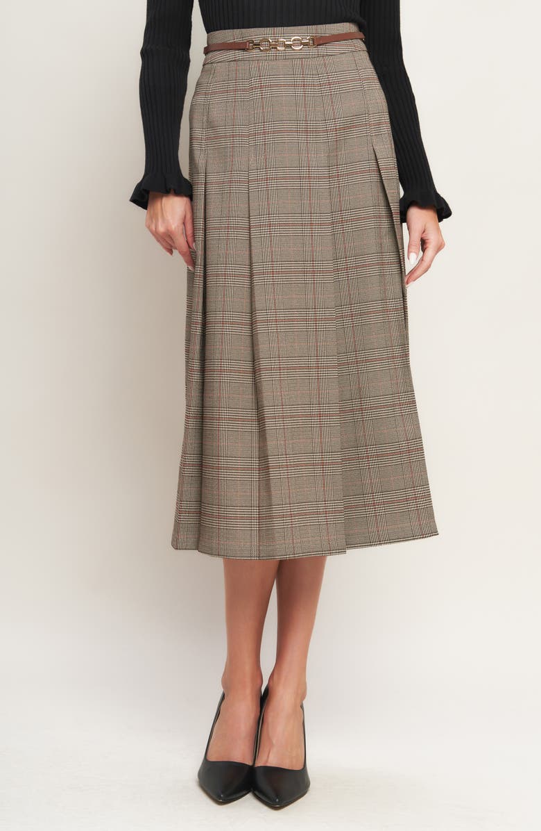 FLYING TOMATO Plaid Midi Skirt, Main, color,
