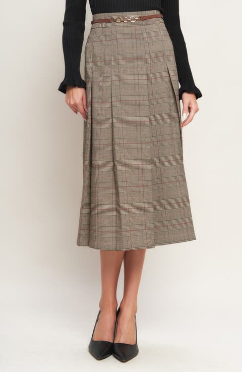 Plaid Midi Skirt