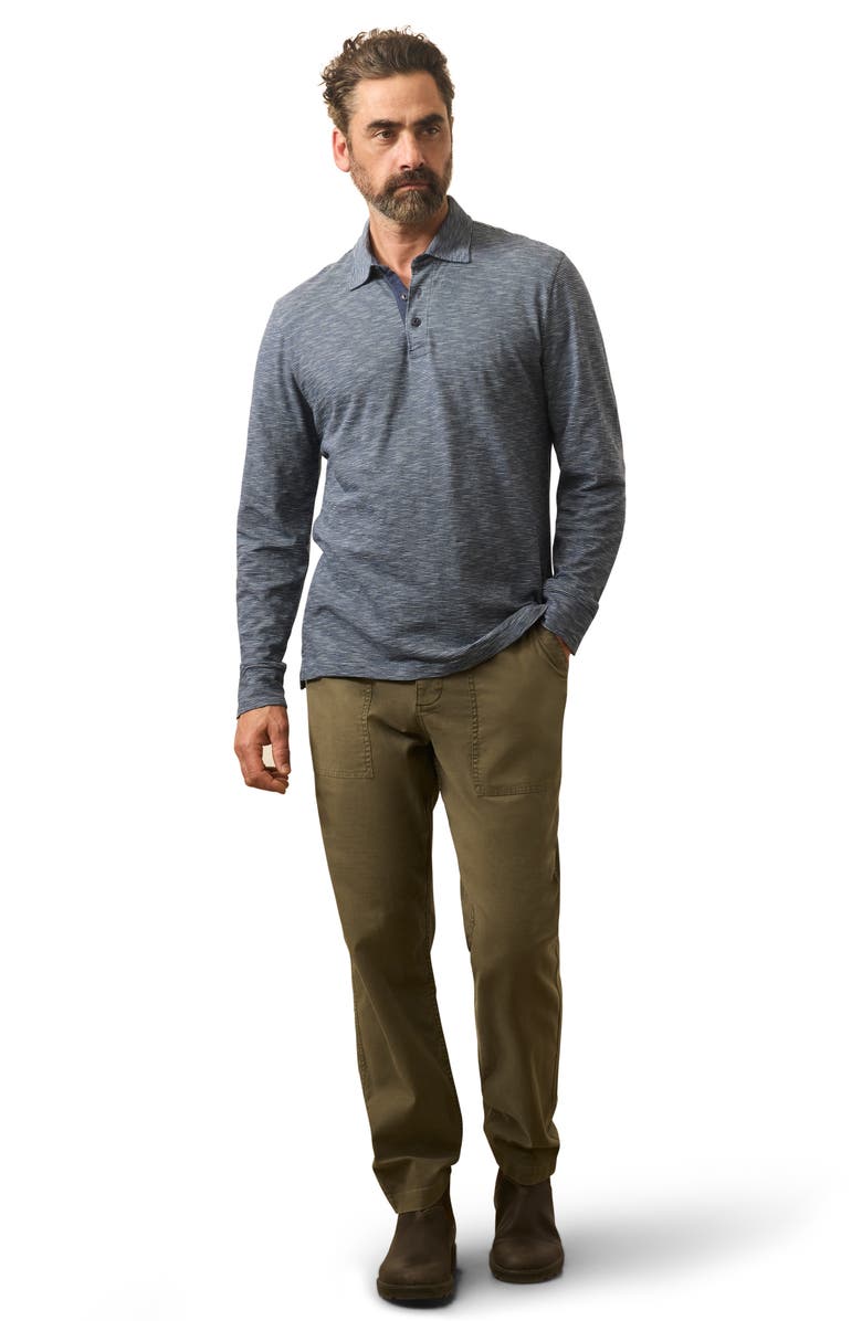 Faherty Sunwash Organic Cotton Long Sleeve Polo, Alternate, color, Midnight Flume Stripe