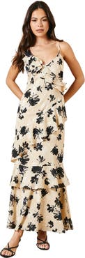 Oasis Asymmetric Tiered Midi Dress