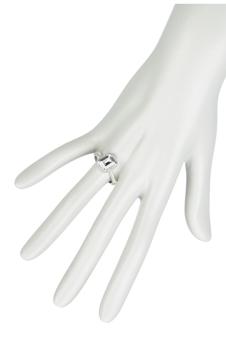 SUZY LEVIAN Emerald Cut Cubic Zirconia Ring, Alternate, color, White