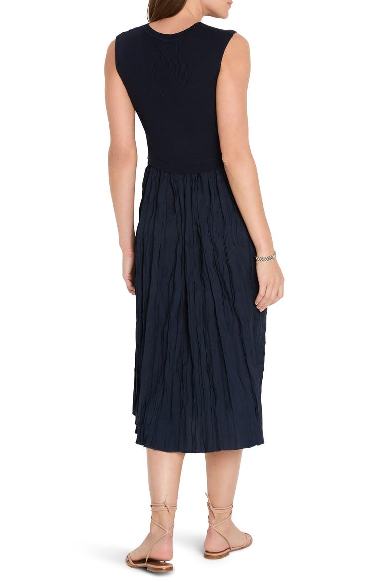 Kira Mixed Media Dress, Alternate, color, DARK INDIGO