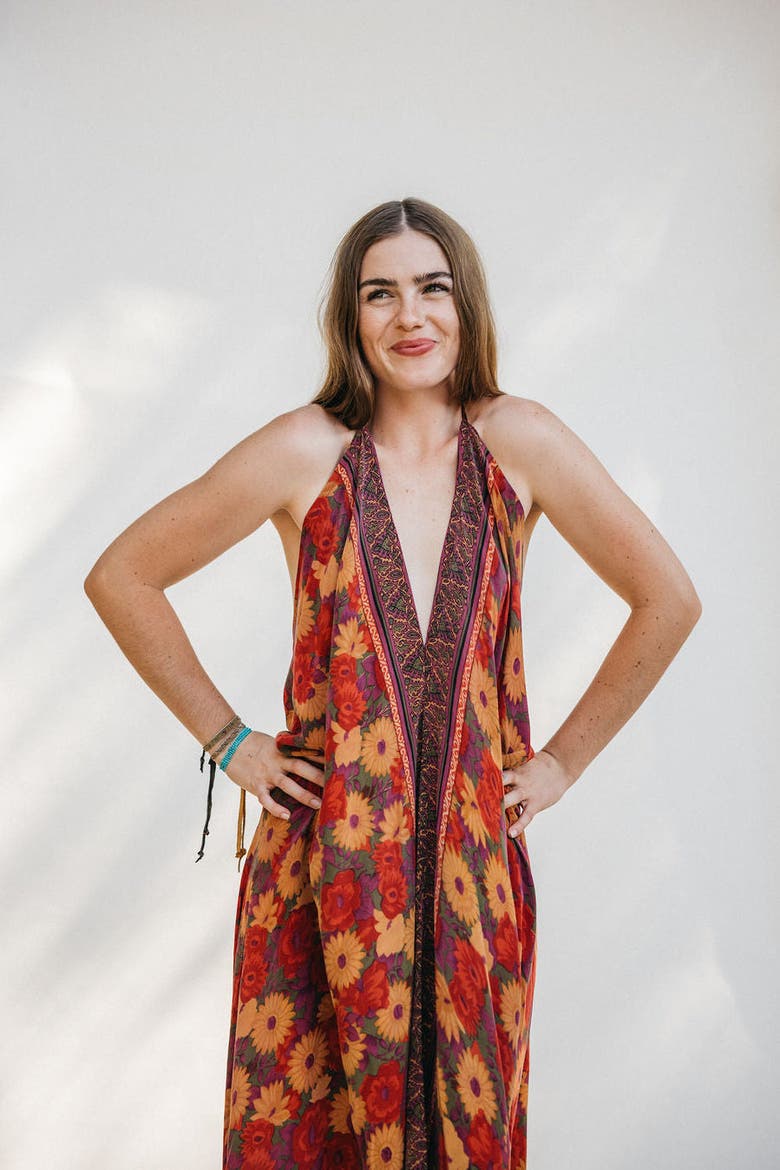 Classic Silk Dress Moss, Main, color, Red