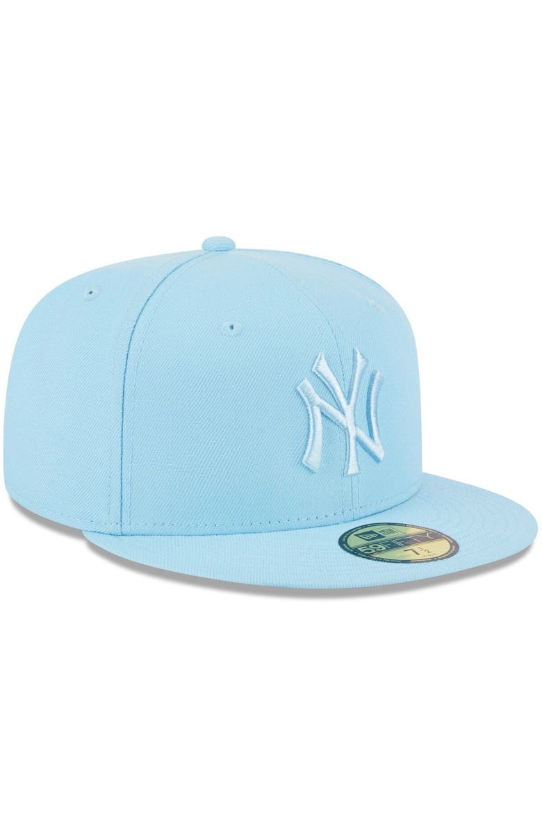New Era Men's New Era Light Blue New York Yankees 2023 Spring Color Basic 59FIFTY Fitted Hat, Alternate, color,