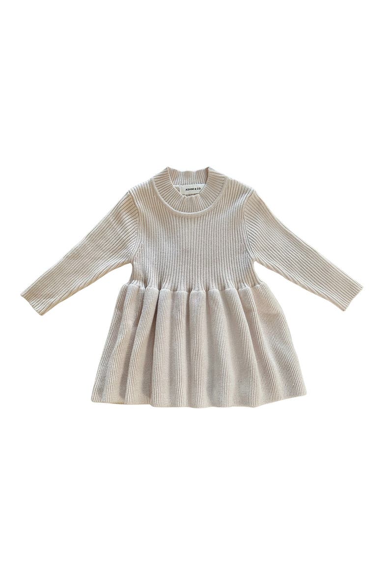 Falyn Long Sleeve Cotton Sweater Dress, Main, color, BEIGE