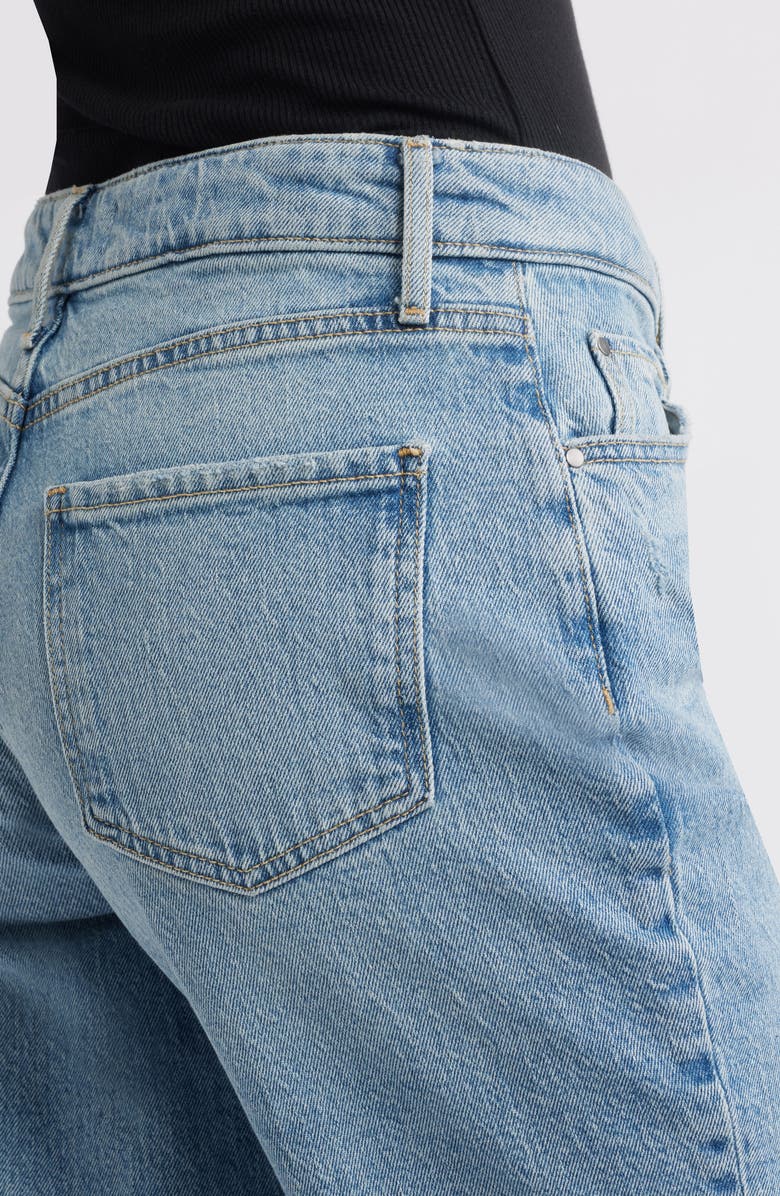 Treasure & Bond Cuffed High Waist Wide Leg Jeans, Alternate, color, Light Wash