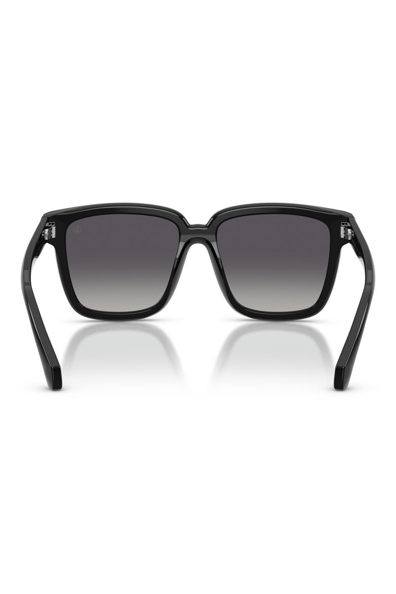 Clasico 54mm Polarized Gradient Pillow Sunglasses, Alternate, color, SHINY BLACK / GREY GRADIENT