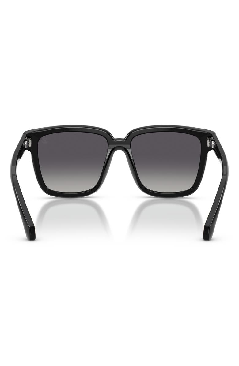 Moncler Clasico 54mm Polarized Gradient Pillow Sunglasses, Alternate, color, Shiny Black / Grey Gradient