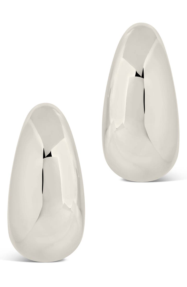 Sterling Forever Eclipse Hoop Earrings, Alternate, color, Silver