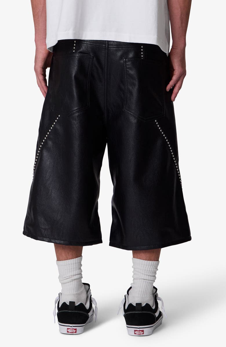 mnml Ultra Baggy Studded Faux Leather Shorts, Alternate, color,